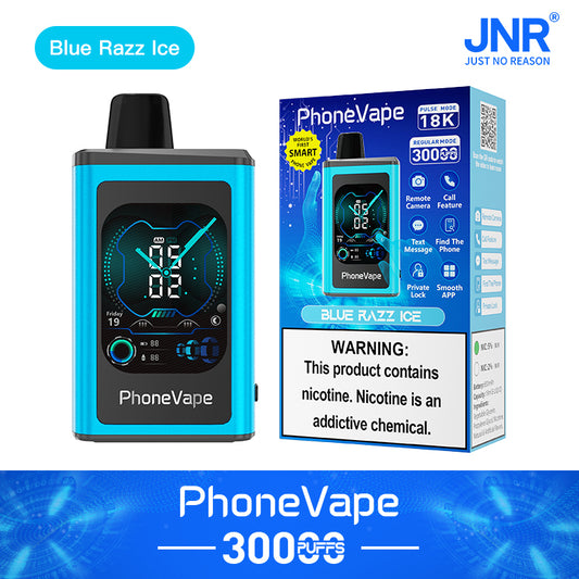 (5-boxes)JNR PhoneVape 30K Disposable Vape-Blue Razz lce